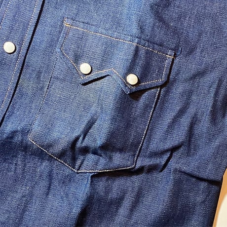 1970's WASHINGTON DEE-CEE Denim Western L/S Shirt Deadstock