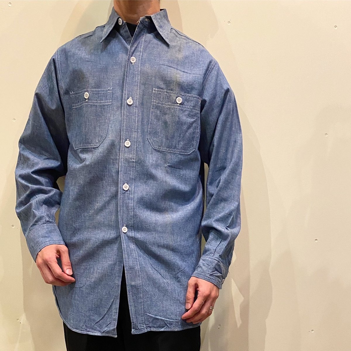 美品 27,500円 レミレリーフ Chambray シャツ ベージュ フリー 美品 27,500円 レミレリーフ Chambray シャツ ベージュ フリー