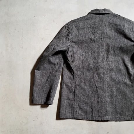 1940's French Unknown Black Chambray Jacket