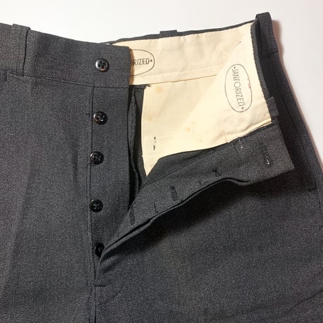 1950's Unknown Black Covert Trousers Deadstock