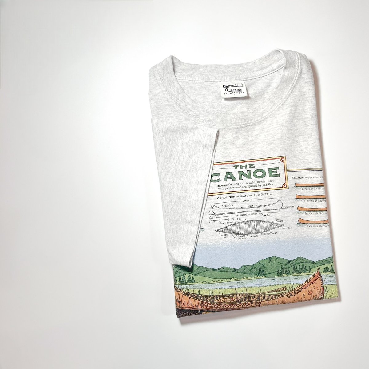 Harborside Graphics カヌーTシャツ L 90's HARBORSIDE GRAPHICS COTTON PRINT S/S TEE 