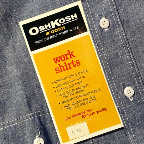 1960's OSHKOSH Chambray L/S Shirt Deadstock