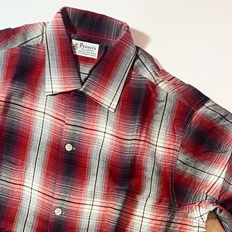 1960's PENNEY'S Rayon L/S Shirt Deadstock