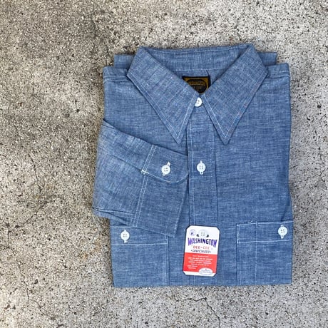 1960's WASHINGTON DEE CEE Chambray L/S Shirt Deadstock