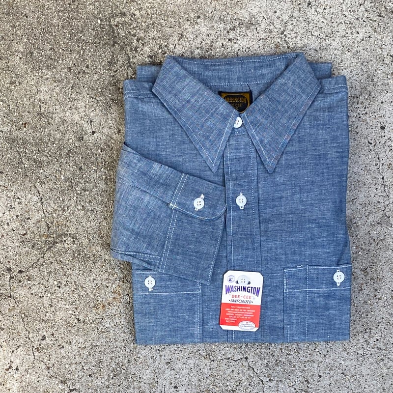 1960's WASHINGTON DEE CEE Chambray L/S Shirt De 1960's WASHINGTON DEE CEE Chambray L/S Shirt De