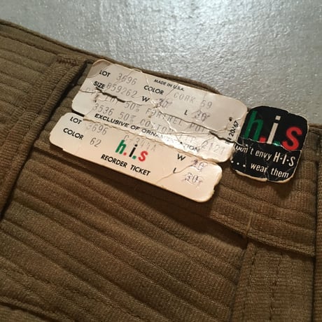 1960's h.i.s Tapered Pants Deadstock