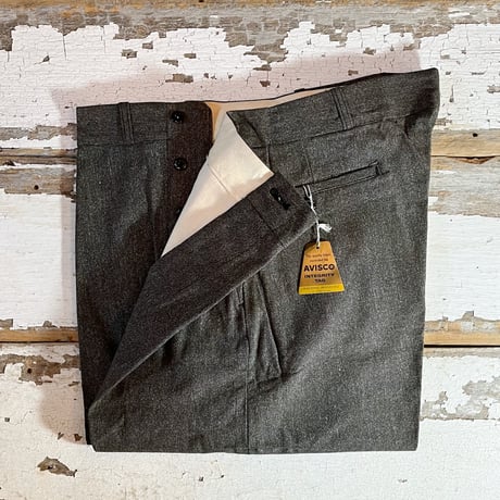 1940's Unknown Black Chambray Trousers Deadstock