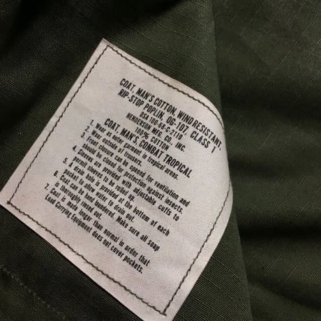 1960's US.ARMY Jungle Fatigue 4th Jacket Deadstock
