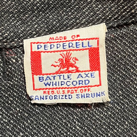 1940's ESSEX TROUSERS Black Covert Trousers Deadstock