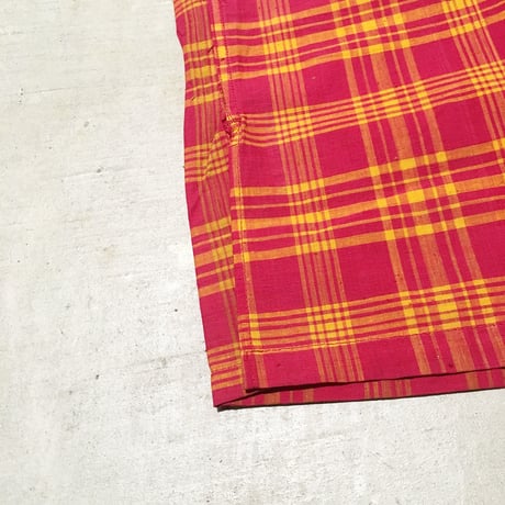 1960's DONEGAL Indian Madras Henleyneck S/S Shirt Deadstock
