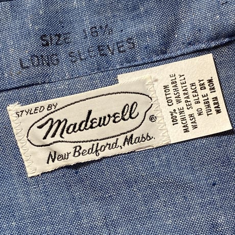 1970's MADEWELL Chambray L/S Shirt Deadstock
