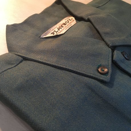 1960's PLAYBOY Herringbone Rayon S/S Shirt Deadstock