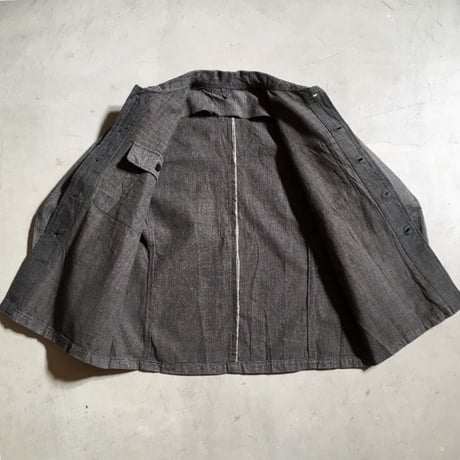 1940's French Unknown Black Chambray Jacket