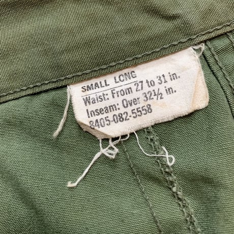 1960's US.ARMY Jungle Fatigue 3rd Trousers