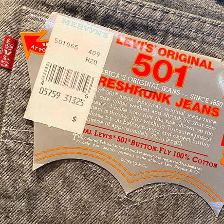 1980's Levi's 501 Gray Denim Pants Deadstock