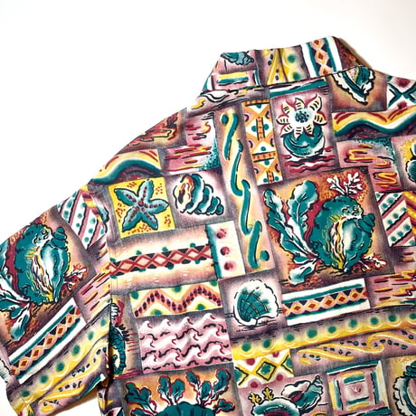 1950's KUONAKAKAI Rayon Hawaiian S/S Shirt