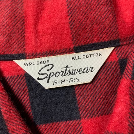 1960's Sportswear Flannel L/S Shirt Deadstock