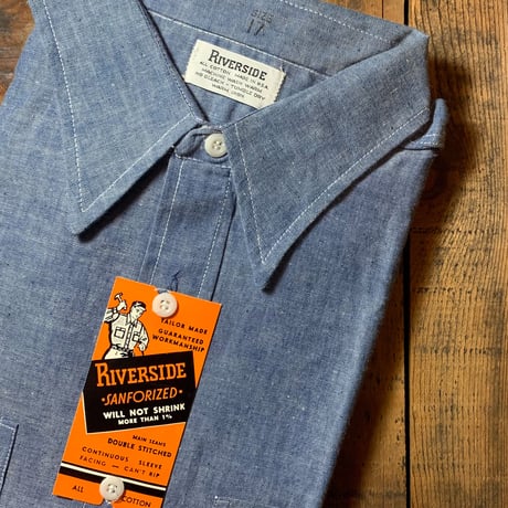 1960's RIVERSIDE Chambray L/S Shirt Deadstock