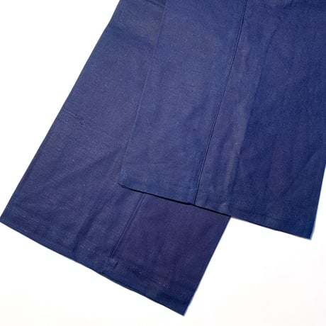 1930's French Unknown Indigo Cotton&Linen Trousers Deadstock