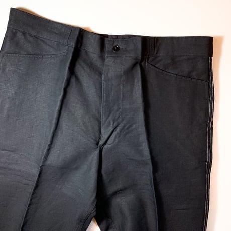 1950's VETRA Black Linen Trousers Deadstock