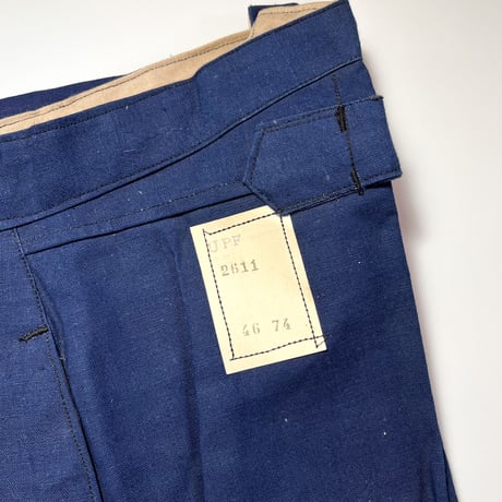 1930's French Unknown Indigo Cotton&Linen Trousers Deadstock