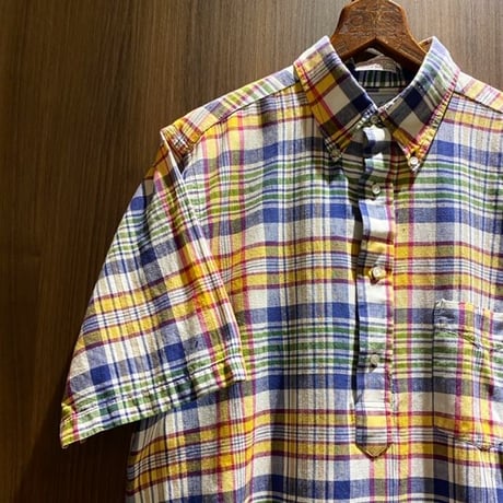 1970's The Ascot Shop Indian Madras Pullover S/S Shirt