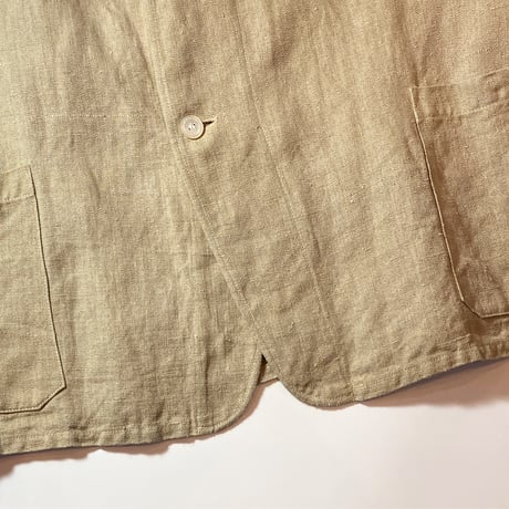 1940's French Unknown Herringbone Linen Jacket