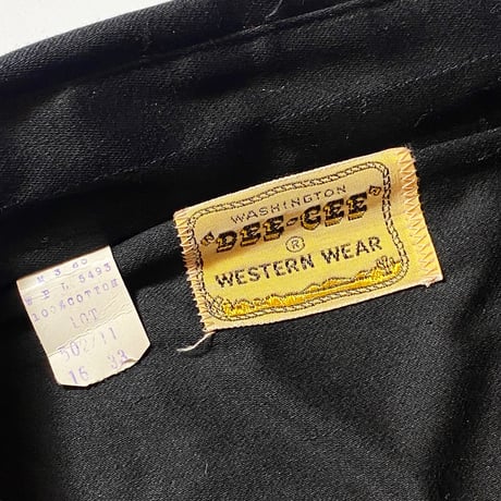 1960's WASHINGTON DEE-CEE Black Western L/S Shirt Deadstock