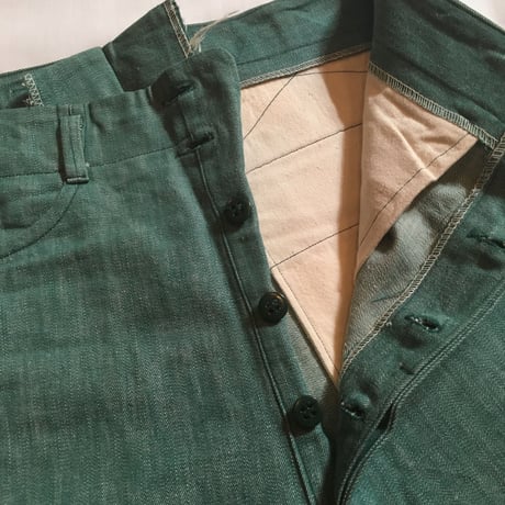 1940's〜 Liberty Pants Shop Green Denim Trousers
