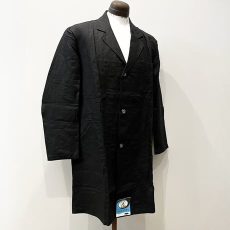 1950's AU MOLINEL Black Linen Coat Deadstock