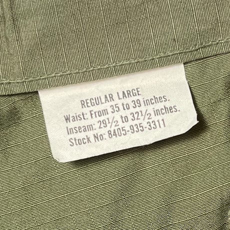 1960's US.ARMY Jungle Fatigue 4th Trousers Deadstock