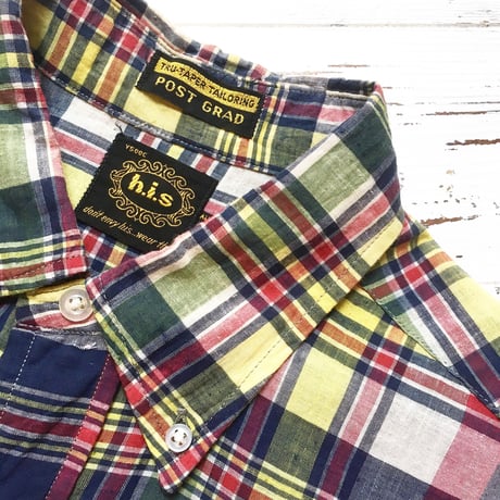 1960's h.i.s Indian Madras S/S Shirt