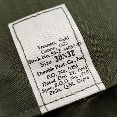 1940's US.ARMY M-43 Field Trousers Deadstock