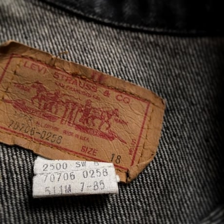 1990's Levi's 70706 Black Denim Jacket