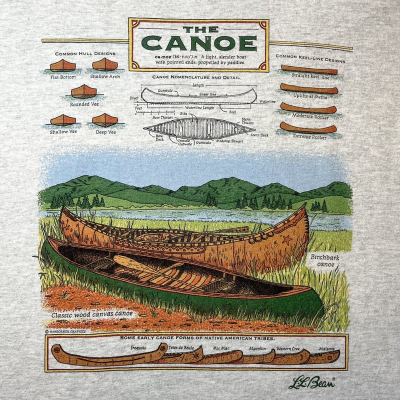 Harborside Graphics カヌーTシャツ L 90's HARBORSIDE GRAPHICS COTTON PRINT S/S TEE 
