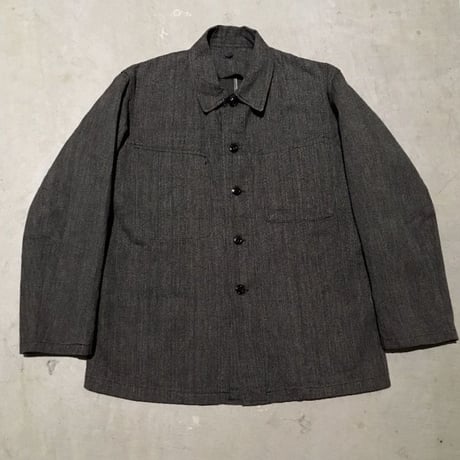 1940's French Unknown Black Chambray Jacket