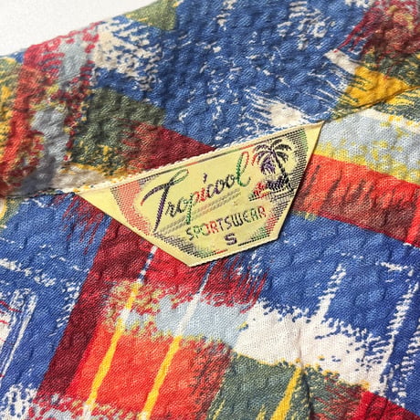 1950's Tropical Seersucker S/S Shirt Deadstock