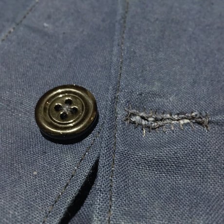 1930〜40's French Unknown Indigo Cotton Twill Jacket Deadstock