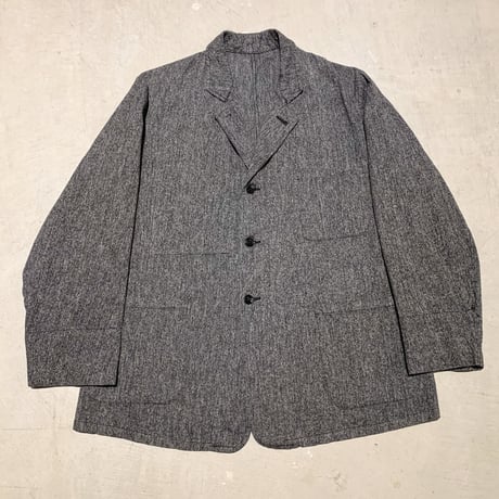 1950's French Unknown Black Chambray Work Jacket
