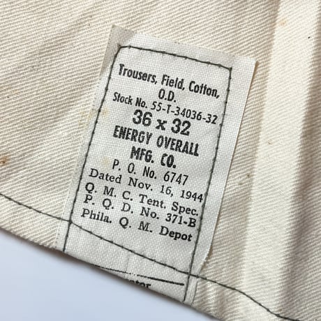 1940's US.ARMY M-43 Field Trousers Deadstock