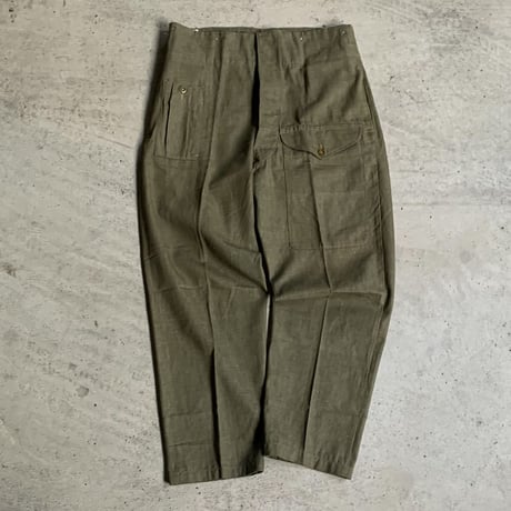 1950's British Army Green Denim Trousers Deadstock