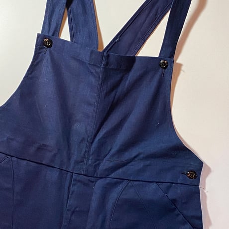 1940's French Unknown Indigo Cotton&Linen Overall Deadstock