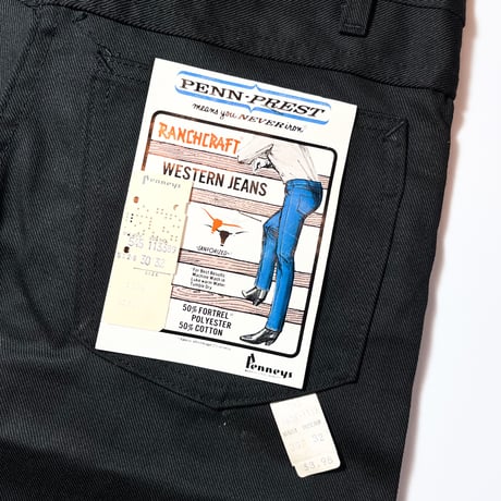 1960's RANCHCRAFT Black Tapered Pants Deadstock