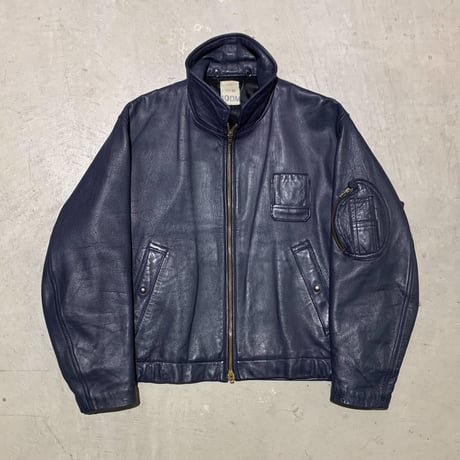1980's French Military Leather Pilot Jacket