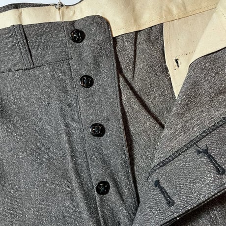 1940's Unknown Black Chambray Trousers Deadstock