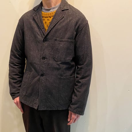 1950's French Unknown Black Chambray Work Jacket