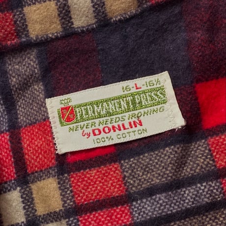 1960's〜 DONLIN Flannel L/S Shirt Deadstock