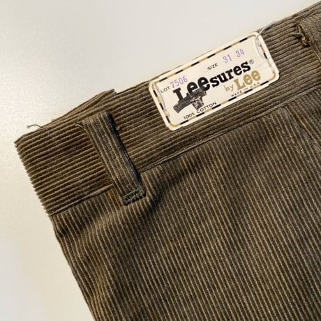 1960's Lee Leesures Corduroy Tapered Pants Deadstock