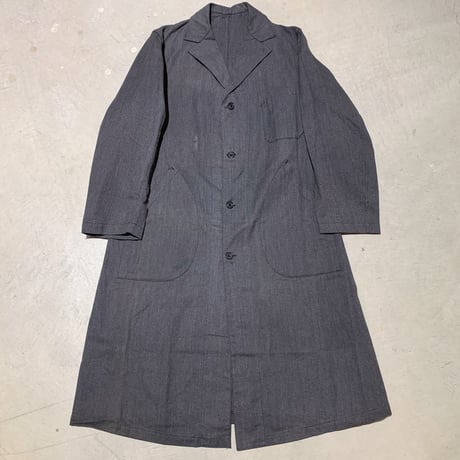 1940〜50's Unknown Black Chambray Atelier Coat Deadstock