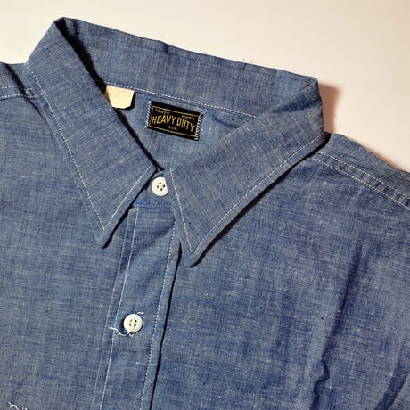 1960's HEAVY DUTY Chambray L/S Shirt Deadstock